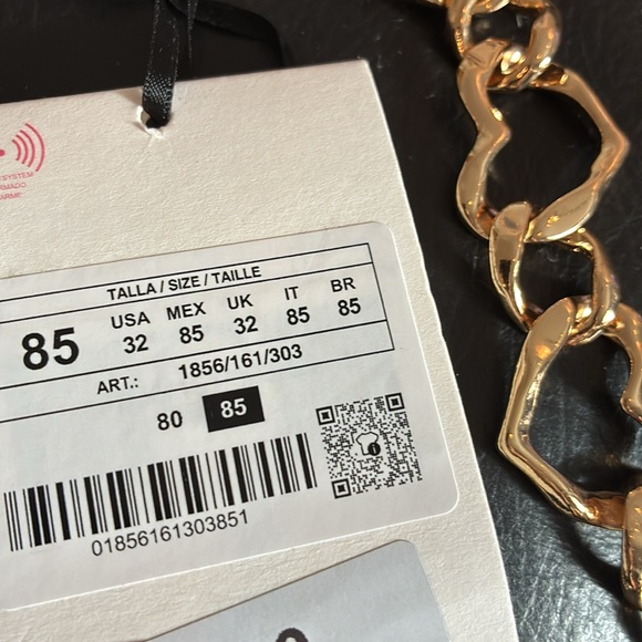 Zara NWT heart chain belt gold 1856/161 - Picture 6 of 6